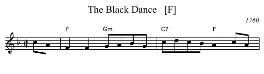 Black Dance   [F], The  - staff notation