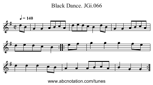 Black Dance. JGi.066 - staff notation