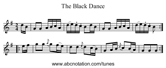 Black Dance, The - staff notation