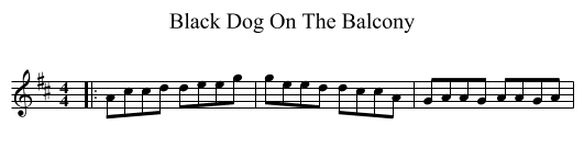 Black Dog On The Balcony - staff notation