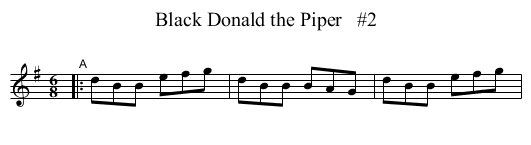 Black Donald the Piper   #2 - staff notation