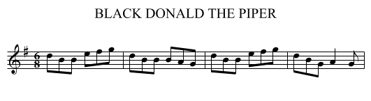 BLACK DONALD THE PIPER - staff notation