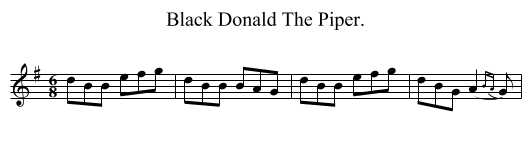 Black Donald The Piper. - staff notation