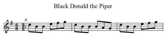 Black Donald the Piper - staff notation