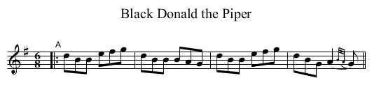 Black Donald the Piper - staff notation