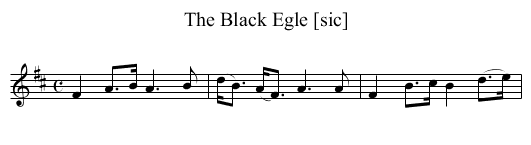 Black Egle [sic], The - staff notation