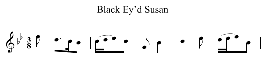 Black Ey’d Susan - staff notation
