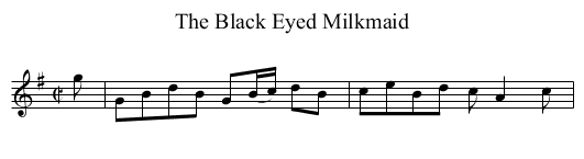 Black Eyed Milkmaid, The - staff notation