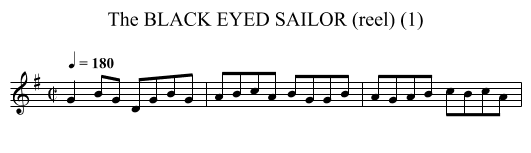 BLACK EYED SAILOR (reel) (1), The - staff notation