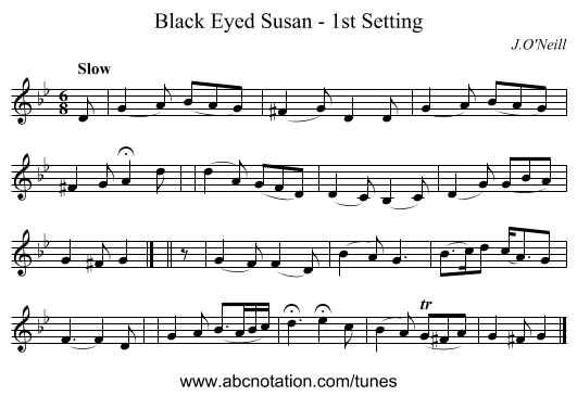 Black Eyed Susan - 1st Setting - staff notation