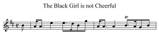 Black Girl is not Cheerful, The - staff notation