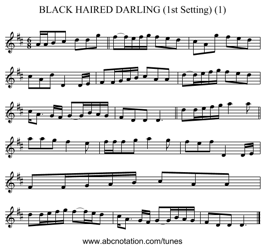 BLACK HAIRED DARLING (1st Setting) (1) - staff notation