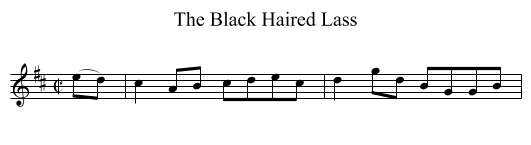Black Haired Lass, The  - staff notation