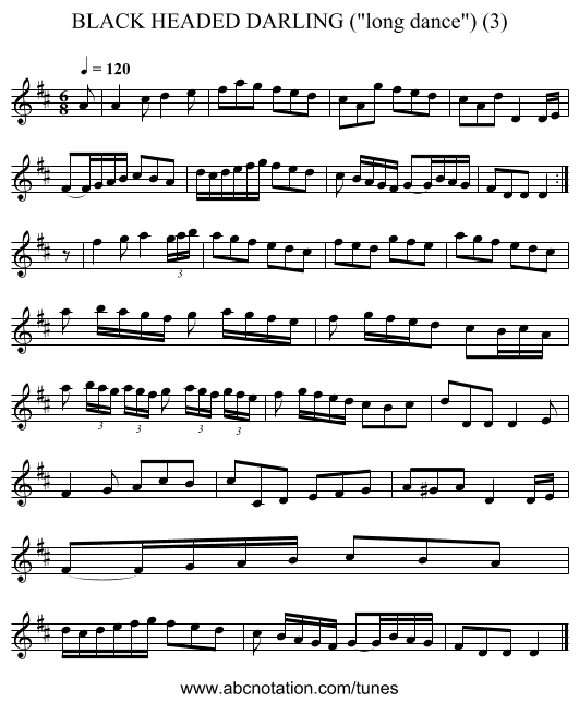 BLACK HEADED DARLING (long dance) (3) - staff notation