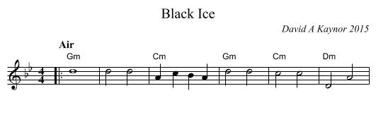 Black Ice - staff notation