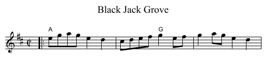 Black Jack Grove - staff notation