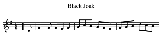 Black Joak - staff notation