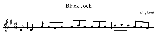 Black Jock - staff notation