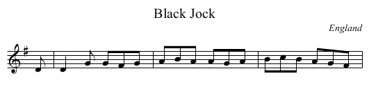 Black Jock - staff notation