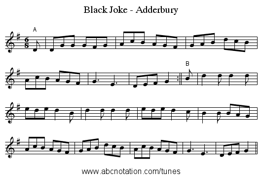 Black Joke - Adderbury - staff notation