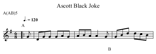 Black Joke, Ascott - staff notation