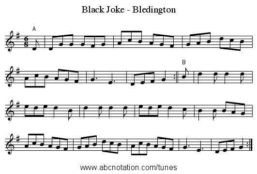 Black Joke - Bledington - staff notation