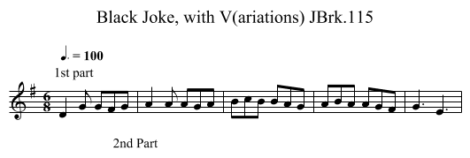 Black Joke, with V(ariations) JBrk.115 - staff notation