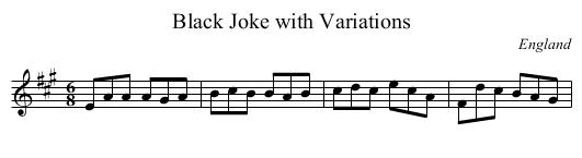 Black Joke with Variations - staff notation