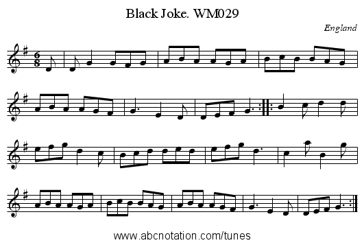 Black Joke. WM029 - staff notation