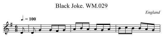 Black Joke. WM.029 - staff notation