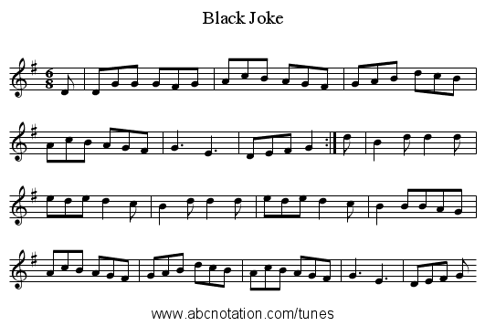 Black Joke - staff notation