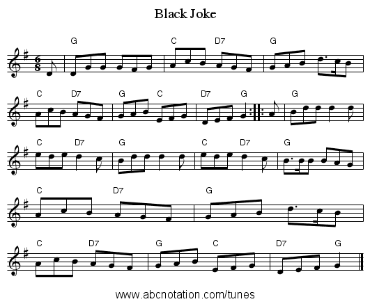 Black Joke - staff notation