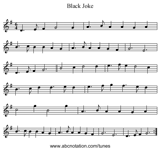 Black Joke - staff notation