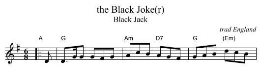 Black Joke(r), the  - staff notation