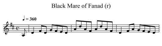 Black Mare of Fanad (r) - staff notation