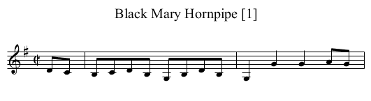 Black Mary Hornpipe [1] - staff notation