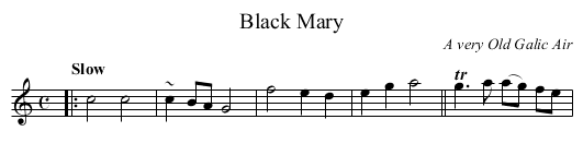 Black Mary - staff notation