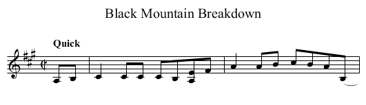 Black Mountain Breakdown - staff notation