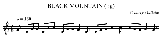 BLACK MOUNTAIN (jig) - staff notation