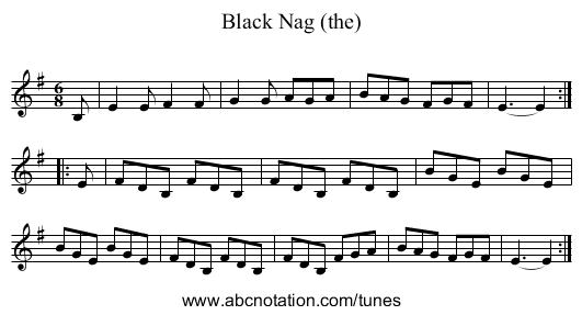 Black Nag (the) - staff notation