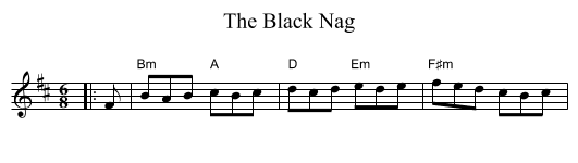 Black Nag, The  - staff notation