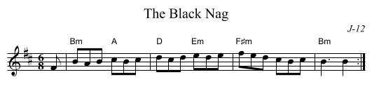 Black Nag, The - staff notation