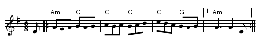 Black Nag - staff notation