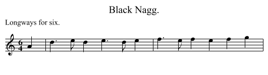 Black Nagg. - staff notation