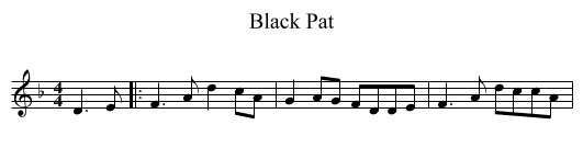 Black Pat - staff notation