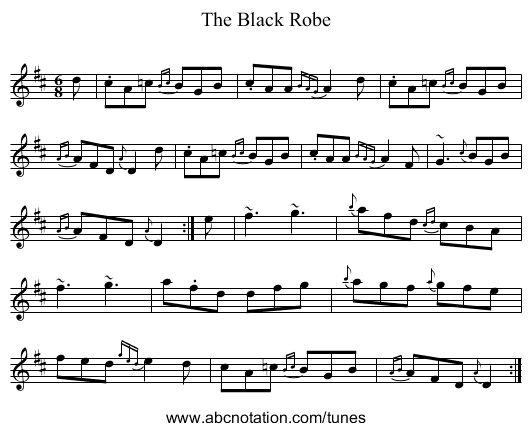 Black Robe, The - staff notation