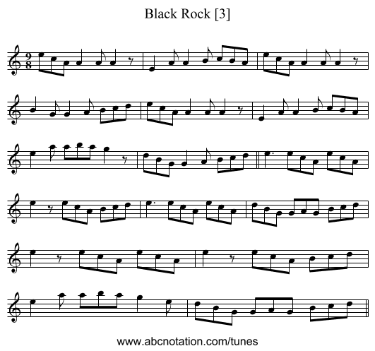 Black Rock [3] - staff notation