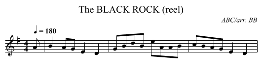BLACK ROCK (reel), The - staff notation