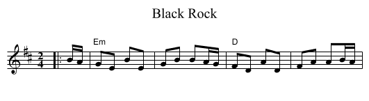 Black Rock - staff notation