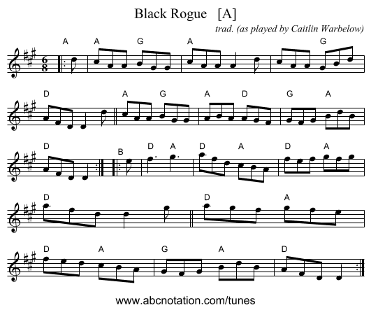 Black Rogue   [A] - staff notation